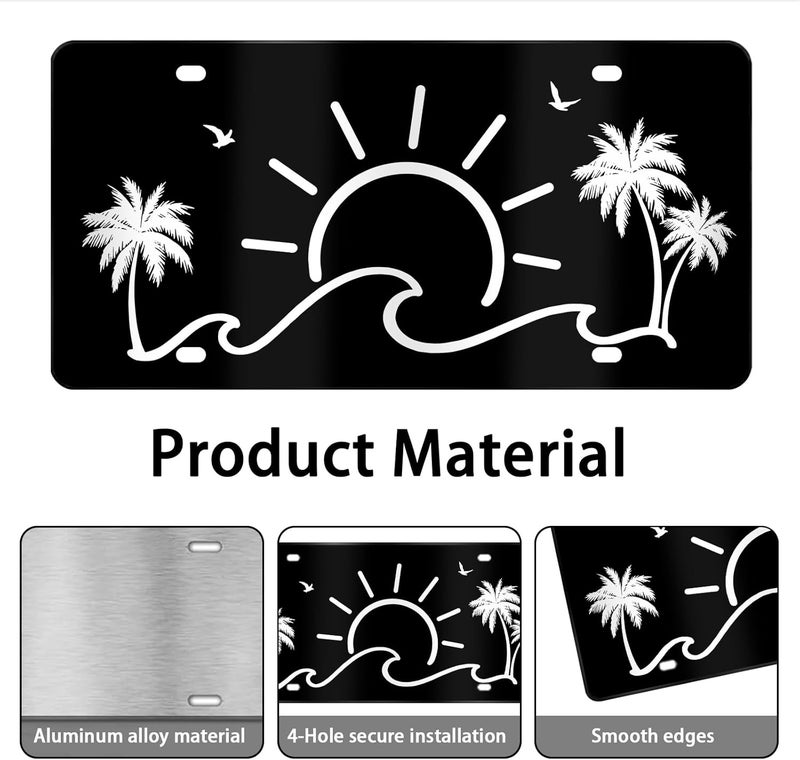 MCIAONE License Plate Sunrise Over Mountains – Front License Plate Cover, Aluminum Decorative License Plates, Minimalist Novelty Vanity Tag, Car Decor Accessory with 4 Holes, 6×12 inch Car Plates Decor - Image 3